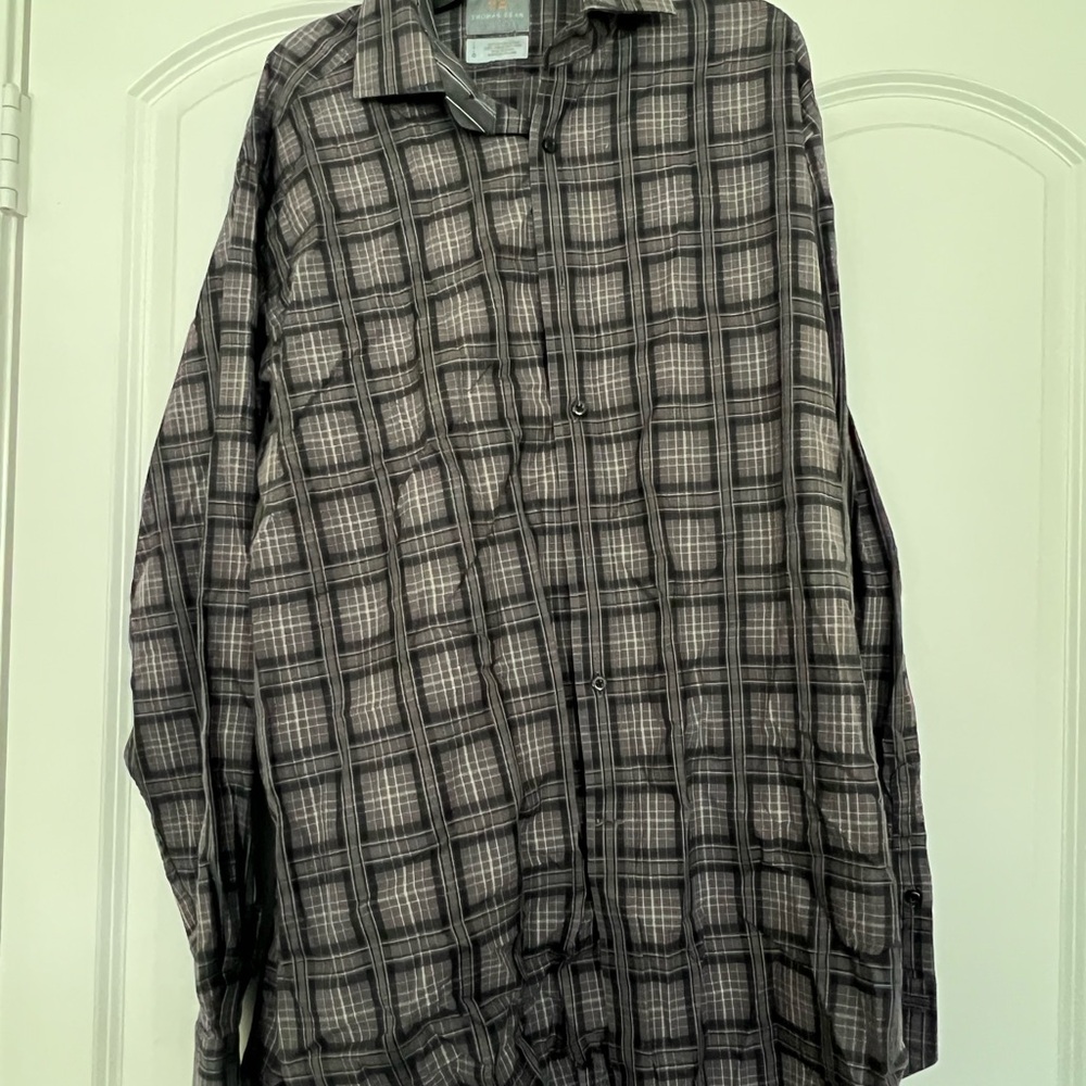 Thomas Dean Men's Checkered Jacket - Black and Gray